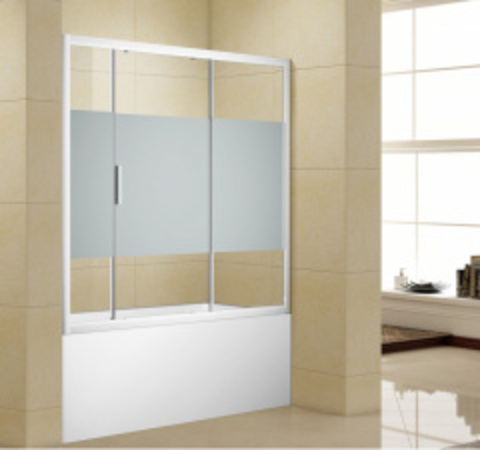 Aquanet 254250 Aquanet Practic, Шторка для ванны х боковое стекло 1600х800мм, полоска, хром, 6мм (254250)