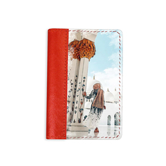 Обложка на паспорт комбинированная "Мусульманка", красная