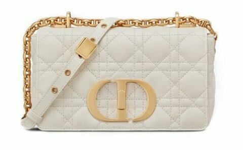 Сумка Dior Caro, модель маленького формата кремовый