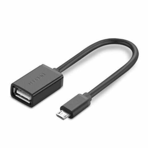 Кабель UGREEN US133 Micro-USB to USB-A Female OTG Nickel Plating 10 см, черный