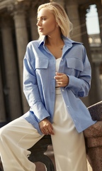 Рубашка из хлопка с накладными карманами