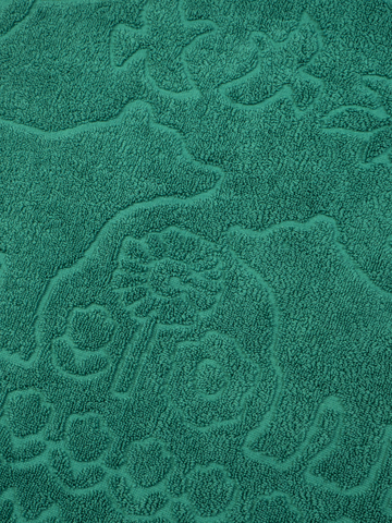 Полотенце махровое с объёмным жаккардовым рисунком «Таинственный Лес» зелёного цвета