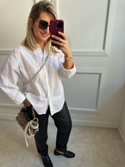 Рубашка с широким манжетом белая