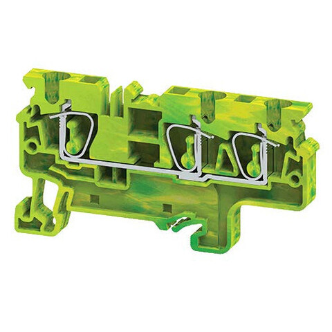 Клемма заземления трехрядная с пружинными зажимами проводника до 4 мм.кв.