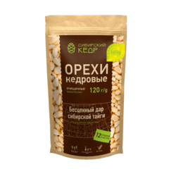Ядро кедрового ореха / дой-пак / 120 г / калибр 900 / Сибирский кедр