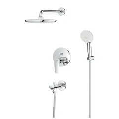 Набор для душа GROHE BauEdge: смеситель, SmartBox, верхний душ, шланг, ручной душ, хром (25291000)