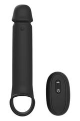 Черная насадка-удлинитель с вибрацией Vibrating Extender With Remote - 