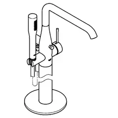 Смеситель для ванны Grohe Essence напольного монтажа, суперсталь (25248DC1)