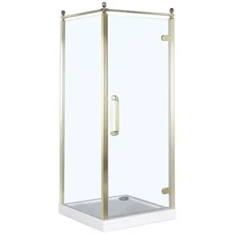Aquanet 184916 Компл.2 - NBB1221-1 R Душевая шторка BETA CUBE CLASSIK(900 х 900 х2000) золото,стекло прозрачное 8 мм (184916)