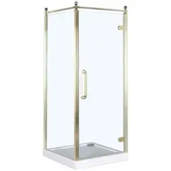 Aquanet 184916 Компл.2 - NBB1221-1 R Душевая шторка BETA CUBE CLASSIK(900 х 900 х2000) золото,стекло прозрачное 8 мм (184916) фото