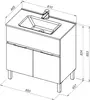 Aquanet 274117 Тумба с раковиной Алвита new 80 напольная 1 ящ., 2 дв.цв.белый матовый (274117)