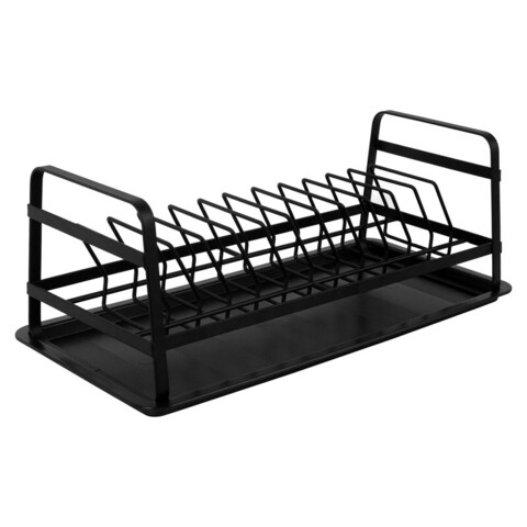 Сушилка/держатель для тарелок Bona, цвет: чёрный, материал: металл, размер: 38*18*14 см.