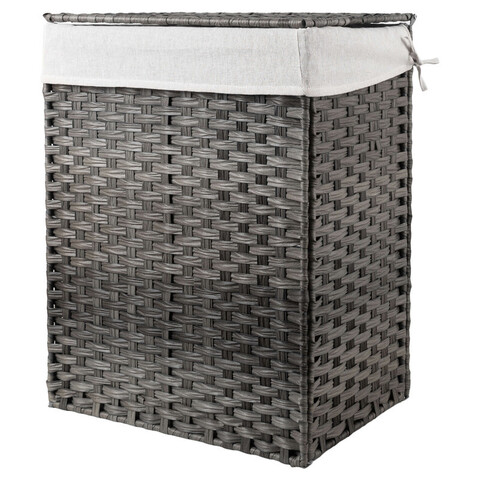 Корзина плетёная Emån, размер: 46х33х61 см., цвет: серый, материал: полипропилен