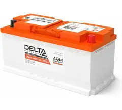 Автомобильный аккумулятор DELTA START MASTER 105 Ah AGM 12105 (12В/105Ач, Тип: AGM, Клемма: Конус стандартный 19.5, ДхШхВ: 394x175x190, срок службы: 5 лет, Гарантия: 1г, вес: 28,5кг)