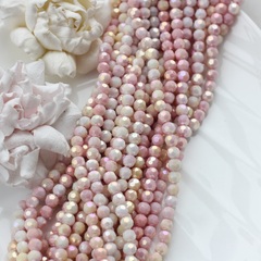 Бусины стеклянные карамельно-розовый круглые 6 мм, К119