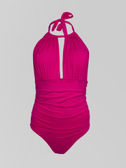 Купальник Fardas 23178 слитный однотонный с открытой спинкой