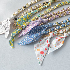 Ручка из цепочки(серебро) с платком S-34