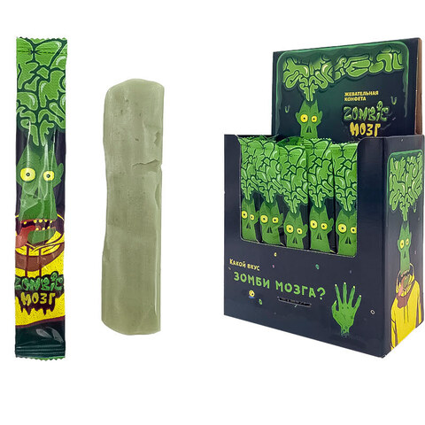 Жевательная конфета со вкусом манго Мозг Zombie 1кор*12бл*75шт,18г