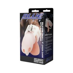 Белая клетка для пениса Silicone Small 2 in Cock Cage With Ball Divider - 