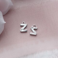 Буква Z родий, 8 мм, 1 шт, П778