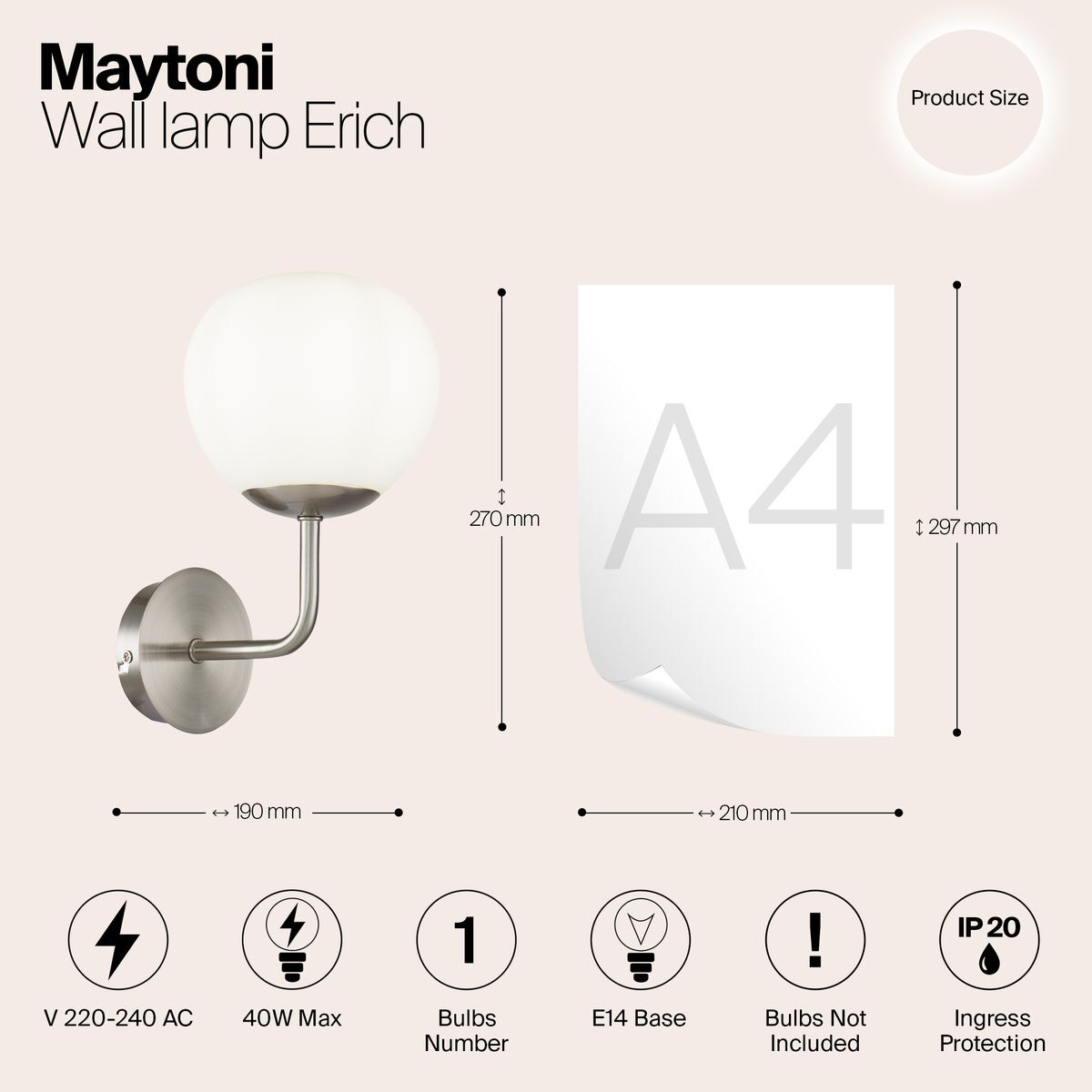 Бра Maytoni Erich MOD221-WL-01-N