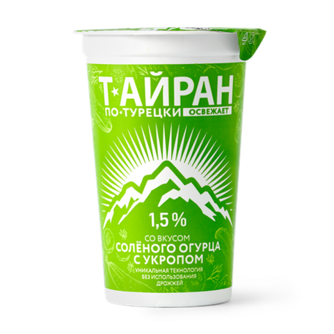Напиток Тайран по Турецкий со вкусом соленого огурца и укропа 1,5% 220гр