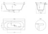 Salini 104613MF  ORNELLA AXIS 170x70 Встраиваемая ванна с овальной чашей, регулируемые ножки, RAL полностью