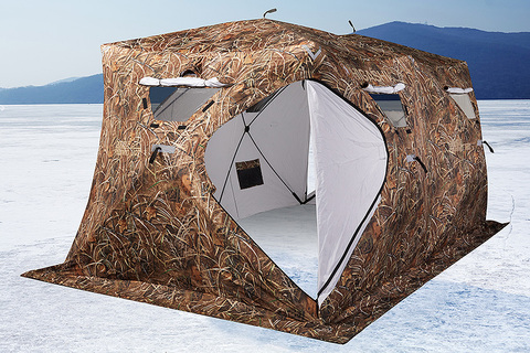 Зимняя палатка куб Higashi Double Winter Camo Pyramid Hot (трехслойная)