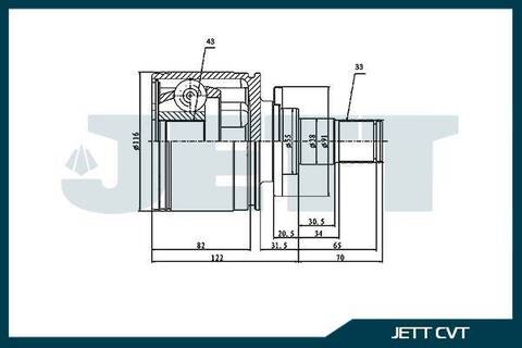 ШРУС внутренний JETT V40-2430