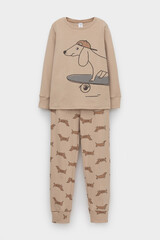 пижама  для мальчика  К 1541/нежный бежевый,таксы