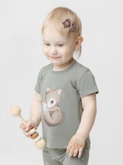 фуфайка  для девочки  КР 302860/хаки 6206 к661