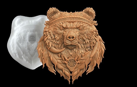 Силиконовый молд № 527 Медведь славянский оберег