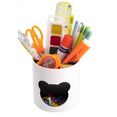 
          Подставка-стакан для канцтоваров Alingar, пластиковая, круглая, "Медвежонок", бело-черный