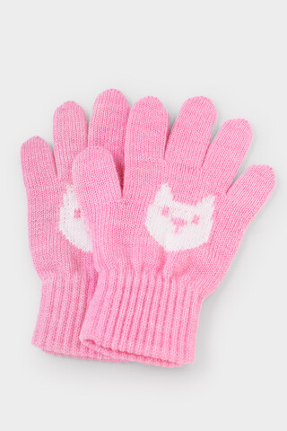 перчатки  для девочки КВ 10008/ш/ярко-розовый