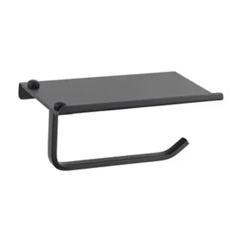 Держатель для туалетной бумаги Haiba с подставкой, черный HB 330-7