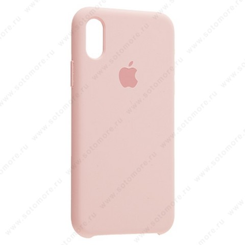 Накладка Silicone Case для Apple iPhone XS розовый