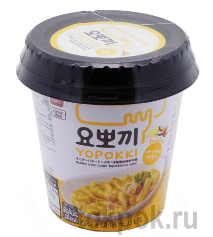 Токпокки (рисовые клецки) Yopokki со сливочно-луковым соусом, 120 гр