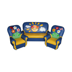 Комплект мягкой игровой мебели «Сказка люкс» Солнышко сине-желтый