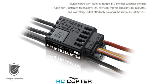 ESC регулятор мотора Hobbywing Platinum V4 60A 3-6S с BEC