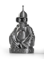 Будда Робот Бендер (Buddha Bender Futurama), статуэтка шуточная декоративная для интерьера, 3D печать, 11 см.