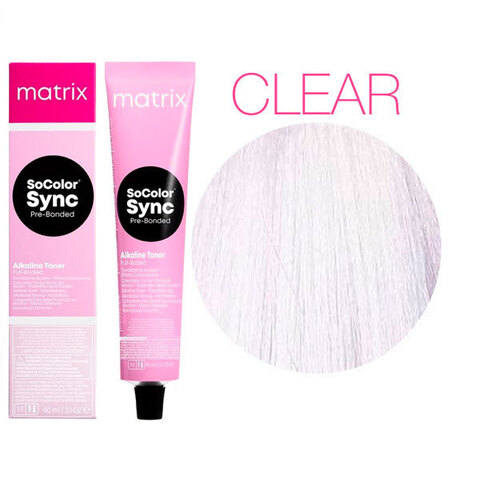 Matrix SoColor Sync Pre-Bonded Clear Многофункциональный прозрачный оттенок, тонирующая краска для волос без аммиака