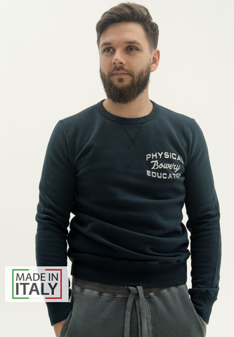 Свитшот Bowery NYC "Physical Education" White / Mood Indigo