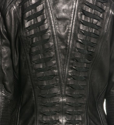 Affliction | Куртка женская кожаная Black Premium Live Fast Jacket 111OW025 детали на спине