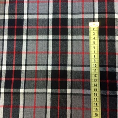 Ткань  шерсть тартан клетка  серая 3170