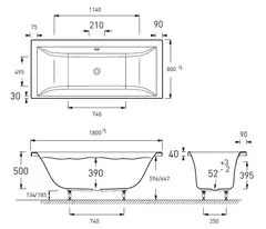 Акриловая ванна Jacob Delafon Evok 180x80 E60269RU-00
