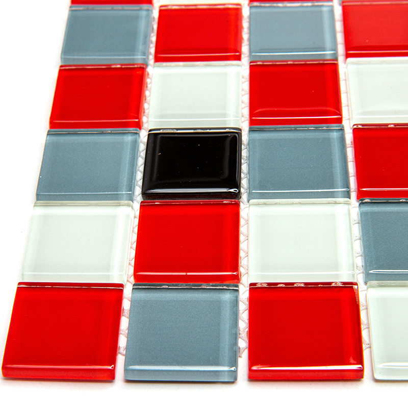 CPM-04 Мозаичная плитка из стекла Natural Color palette красный квадрат глянцевый