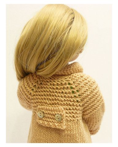 Вязаное пальто - На кукле. Одежда для кукол, пупсов и мягких игрушек.