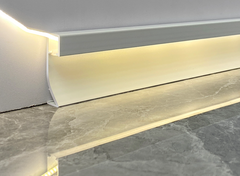 Алюминиевый светодиодный плинтус (с экраном)  71 мм ПО-193 без покрытия 2700 мм