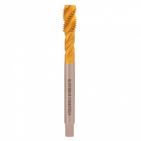 Метчик М10х1,5 (Машинный, винт.) DIN376 HSSE-TiN 6h C/2-3P R45 100мм a=5,5 H-Tools 513X01-D2-0100