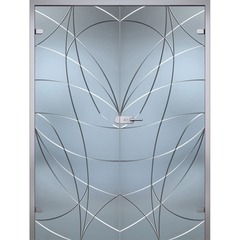 Купить Двустворчатая стеклянная дверь Аврора стекло бесцветное матовое